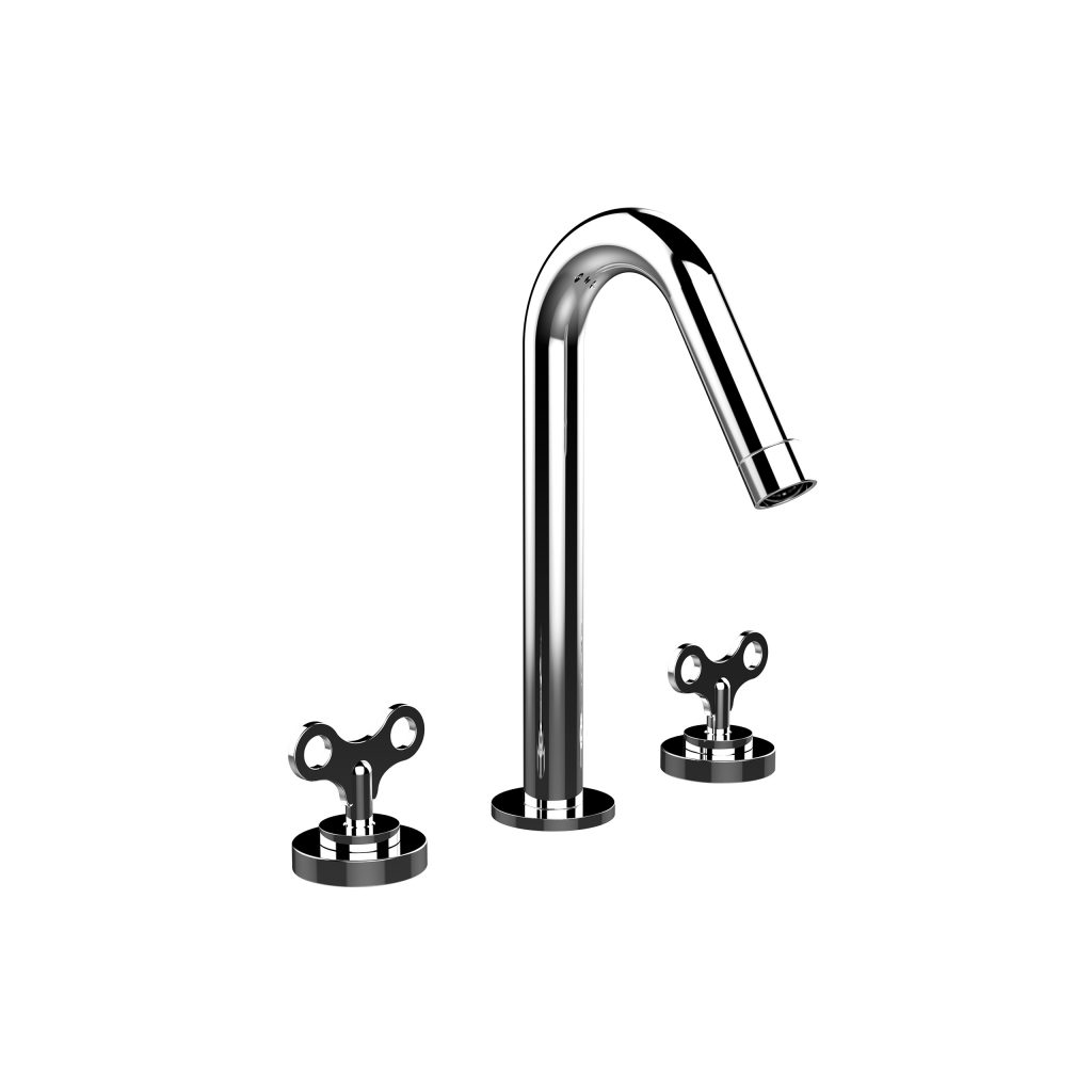 63501 Смеситель для раковины на три отверстия со сливом clicclac. Bongio Acquacarica