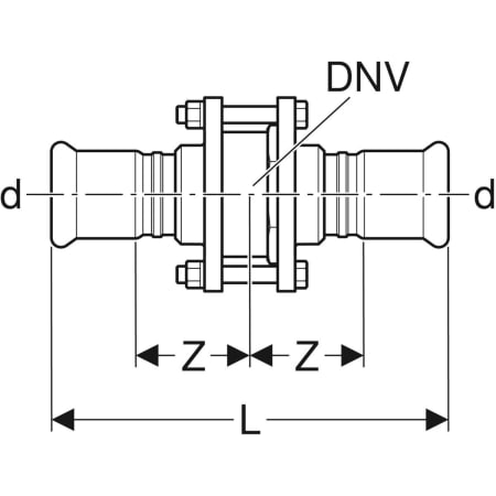 GEBERIT 92140 Обратный клапан Geberit Mapress из нержавеющей стали с фланцевым соединением  - Вид №2