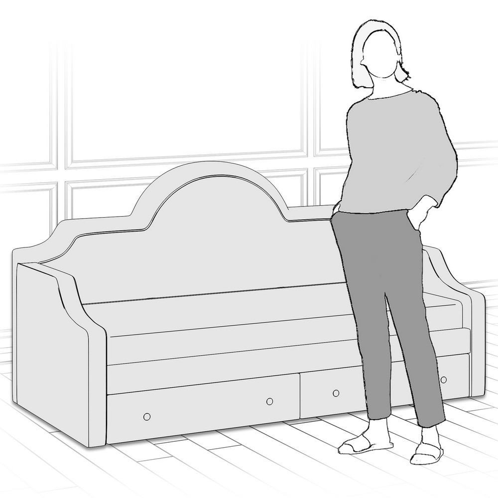 Диван-кровать детский с 2 выдвижными ящиками 90х190 см синий DayBed KREIND DAYBED 00-3880005 Синий Santreyd  - Вид №4