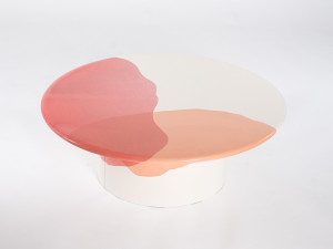 Круглый журнальный столик из эмалированной стали