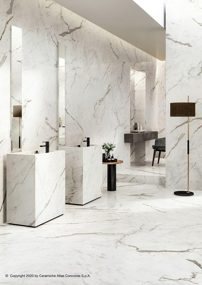 Atlas Concorde Белая плитка для стен с эффектом мрамора Marvel shine sun-id-1375735 - Вид №75