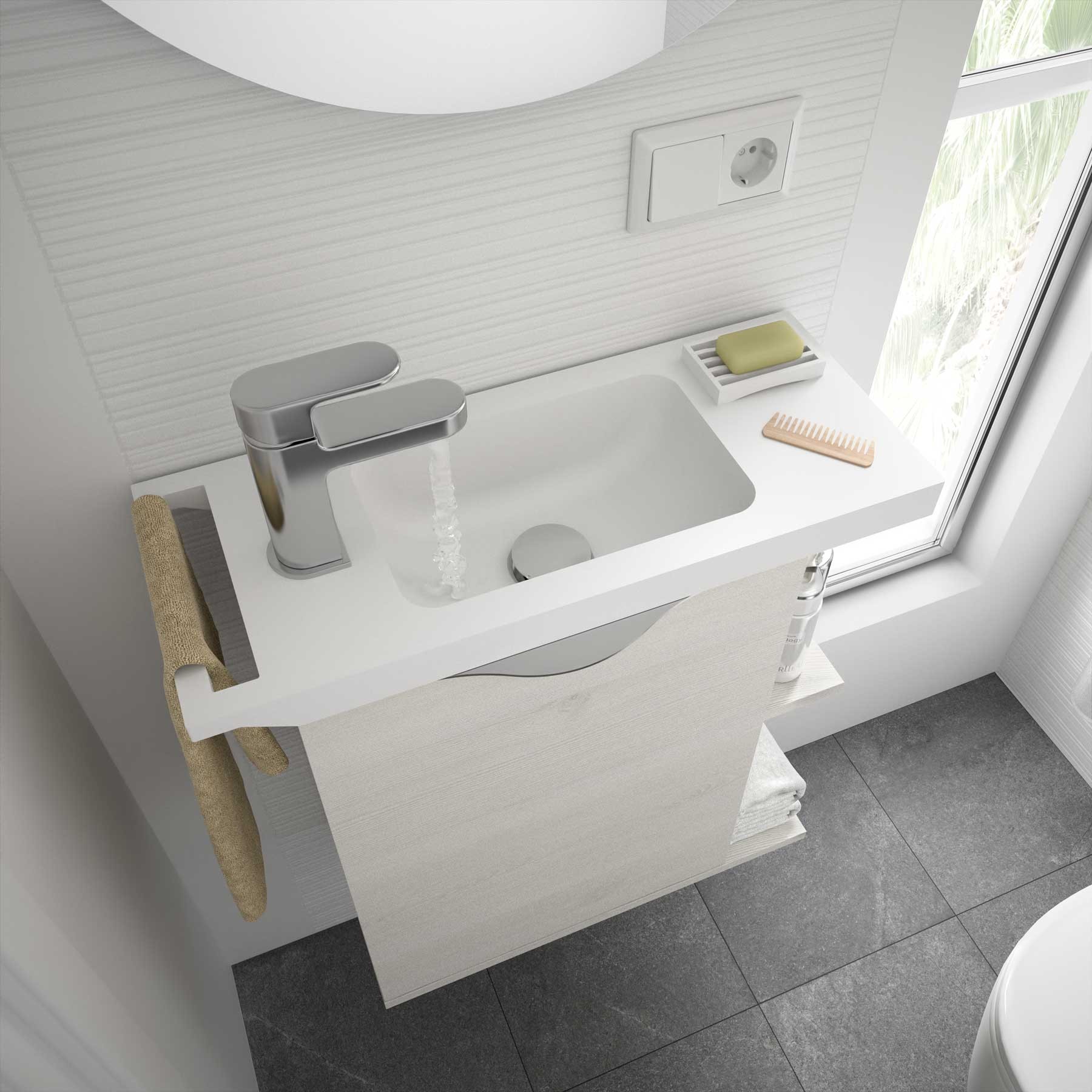 24785 SALGAR Раковина MARTHA 555 БЕЛАЯ МАТОВАЯ ПОВЕРХНОСТЬ 555 x 36 x 225 мм  - Вид №1