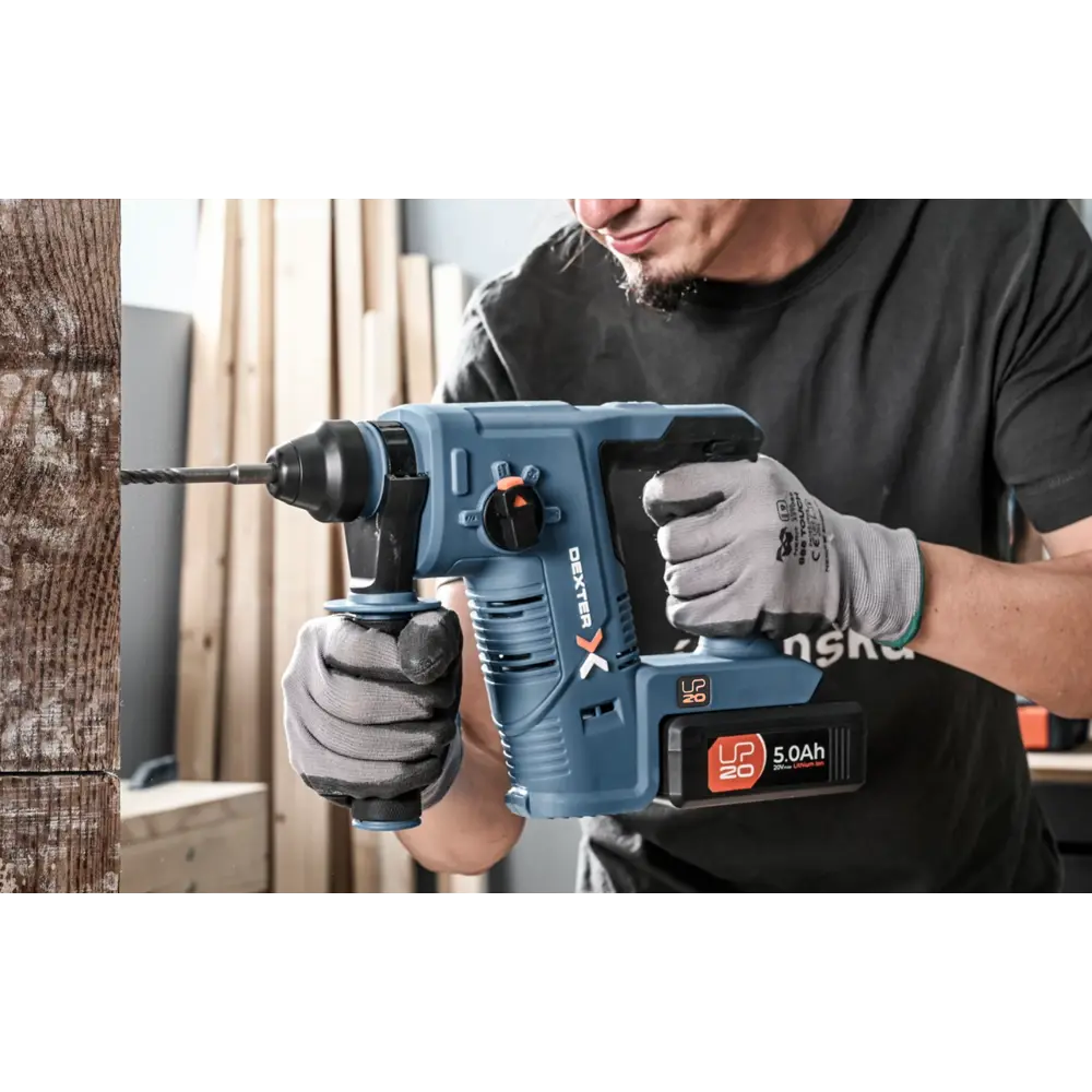 Перфоратор SDS-plus Dexter 20VRH2-17.1, 20 В Li-ion, 1.7 Дж, без АКБ и ЗУ STLM-2158048 - Вид №16