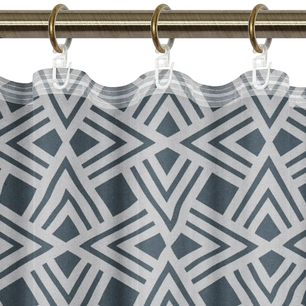 Штора на ленте для кухни «Геометрия» 145x180 см цвет серый LINEN WAY STLM-2073941 - Вид №2