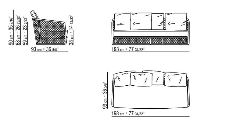4-местный садовый диван Flexform Oasis ARCH-00074901 - Вид №7