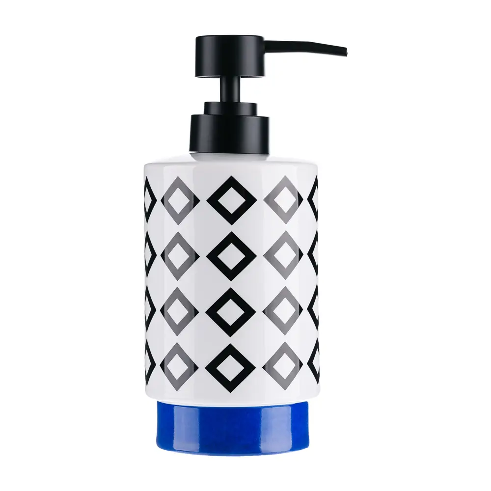 Дозатор для жидкого мыла Moroshka Memphis цвет белый/чёрный/синий STLM-2014571