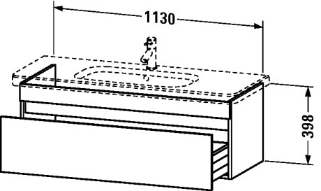 DS639505353 DuraStyle Тумбочка подвесная Каштан темный, декор Duravit - Вид №1