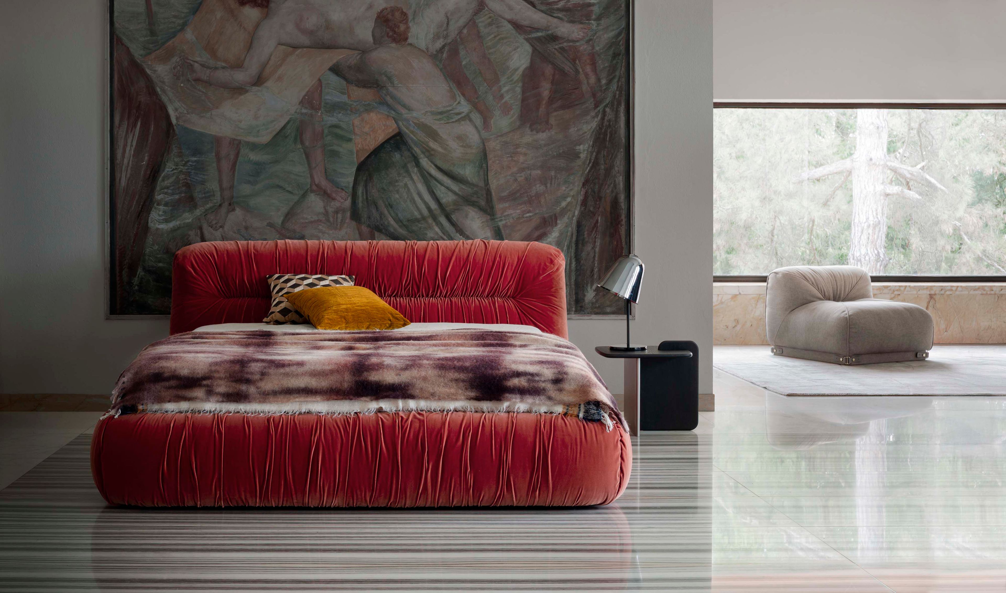 Бархатная двуспальная кровать GHIDINI1961 Mambo ARCH-00093435 - Вид №5
