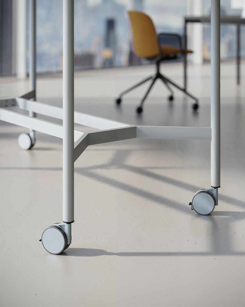 Стальной и деревянный прямоугольный высокий стол для совещаний с колесами Infiniti Versable ARCH-00040470 - Вид №2