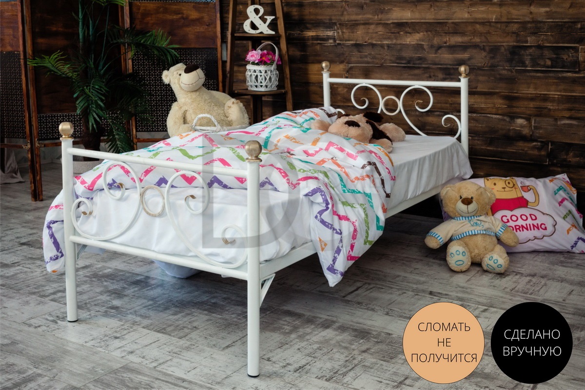 Кованая кровать детская 70х160 белая "Кэтти" FRANCESCO ROSSI КЭТТИ 134695 Белый  - Вид №1