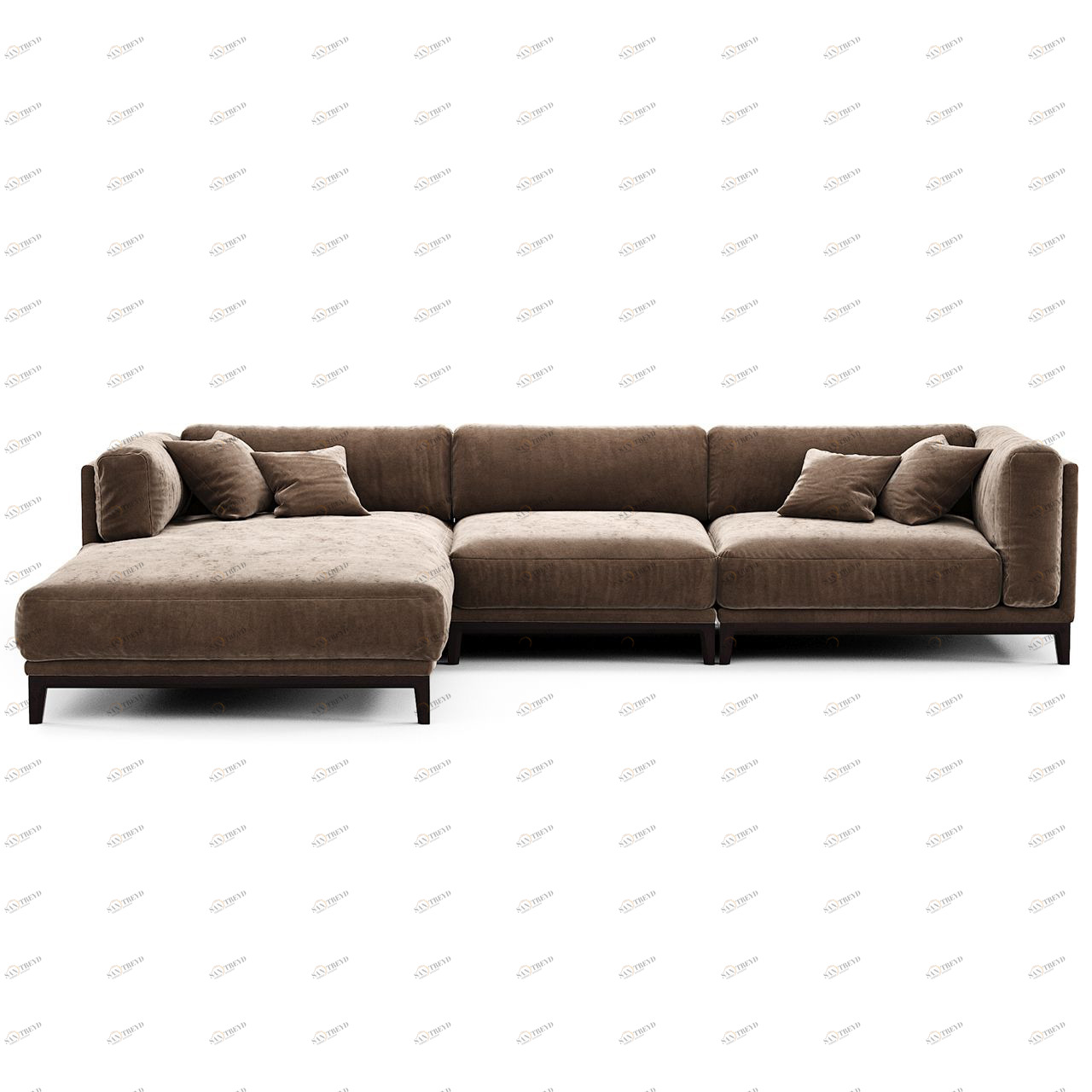 Диван Case угловой коричневый микровелюр THE IDEA ДИЗАЙНЕРСКИЕ 210537 Коричневый 