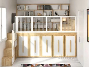 Cinius Мезонин из массива дерева со шкафом