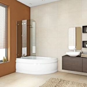 Шторка на ванну 110x160 GV-862BR прозрачное стекло 6 мм GUTEWETTER TREND PEARL