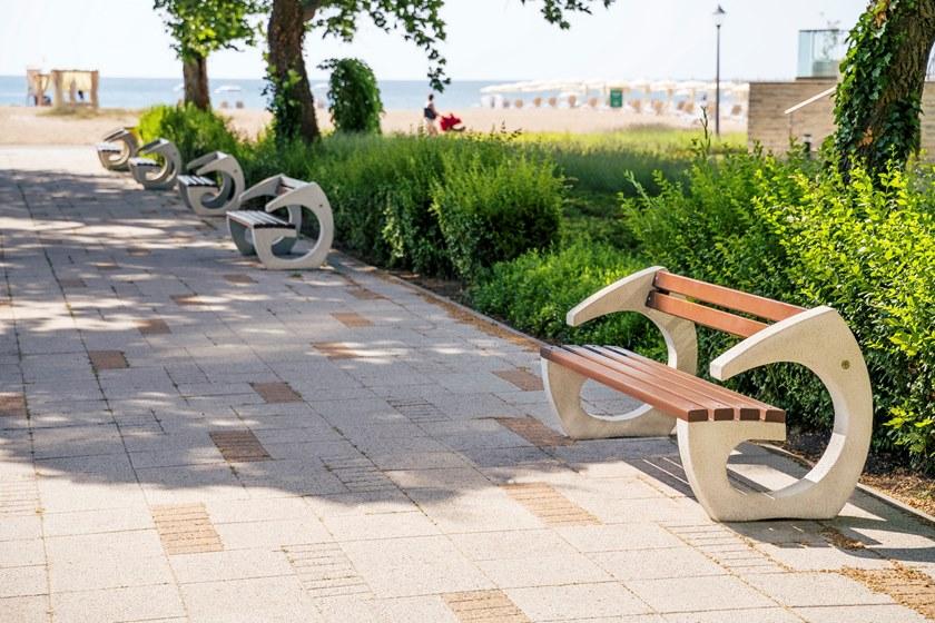 ENCHO ENCHEV - ETE Скамейка из бетона и дерева со спинкой  99  - Вид №6