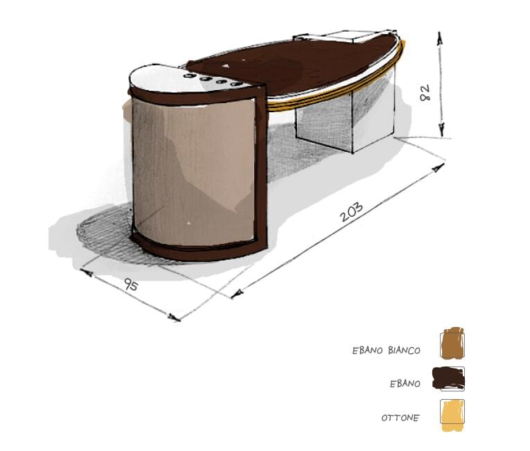 Деревянный исполнительный стол со встроенной полкой Roman & Co KENSINGTON ARCH-00020596 - Вид №1