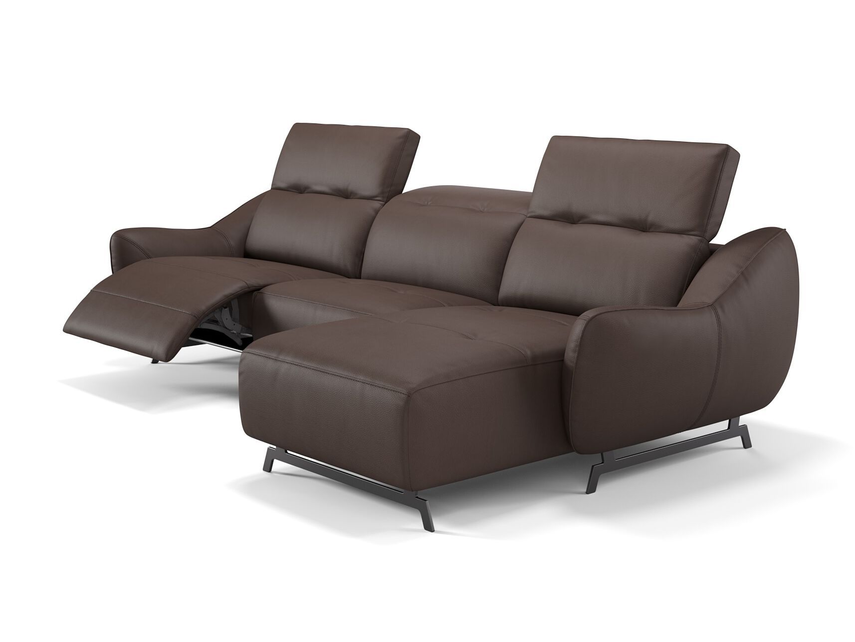 Кожаный диван с полуостровом Sofanella Ливери ARCH-00006755