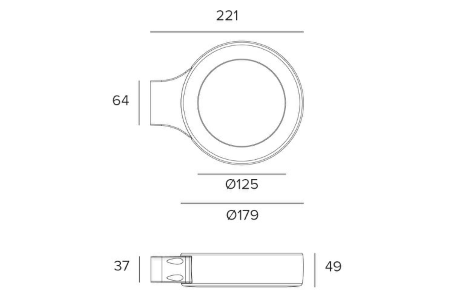 Алюминиевый светодиодный наружный настенный светильник TARGETTI HOCKEY ARCH-00086744