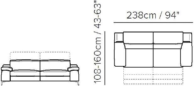 Natuzzi 2-местный регулируемый кожаный диван sun-id-1349248 - Вид №1