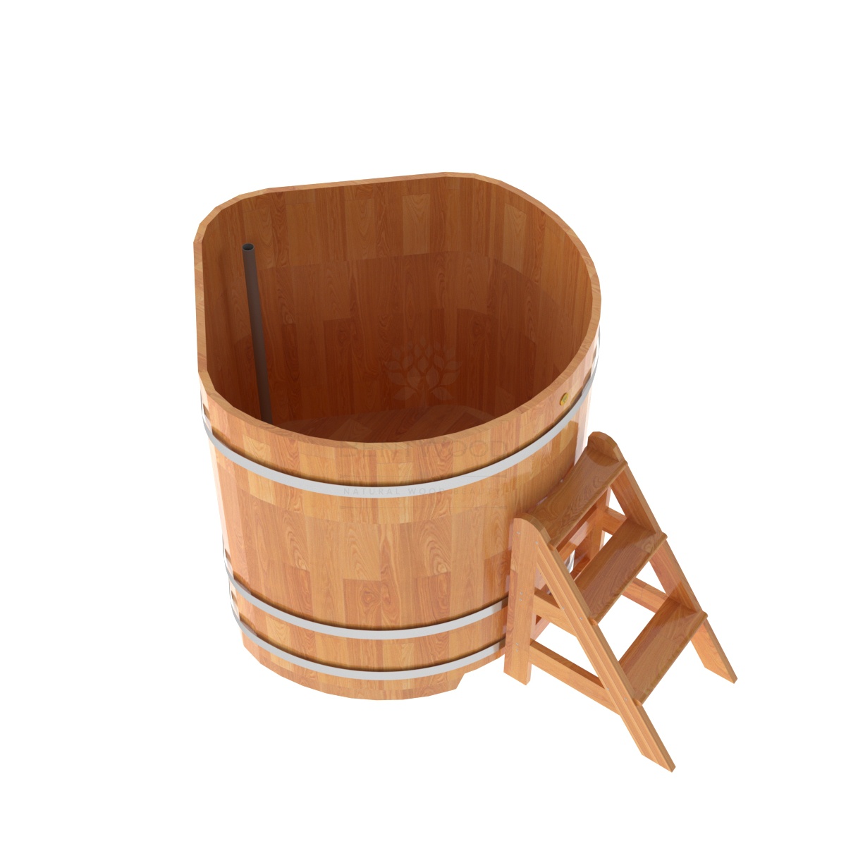 1577 Купель угловая из сращенных ламелей лиственницы 1,19х1,19х1,2 натуральная Alyarus  - Вид №2