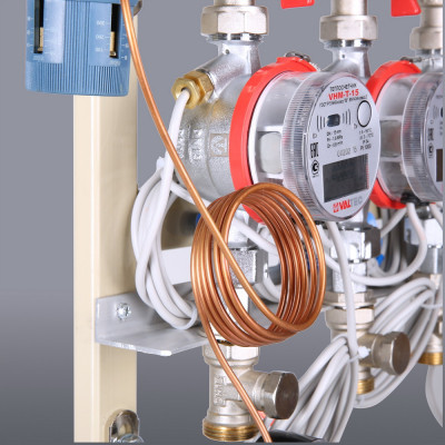 VT.GPA.05S04.R3 Узел этажный для поквартирного учета тепловой энергии с автоматическим регулятором перепада давлений Valtec 3/4", 3 вых., ввод справа  - Вид №8