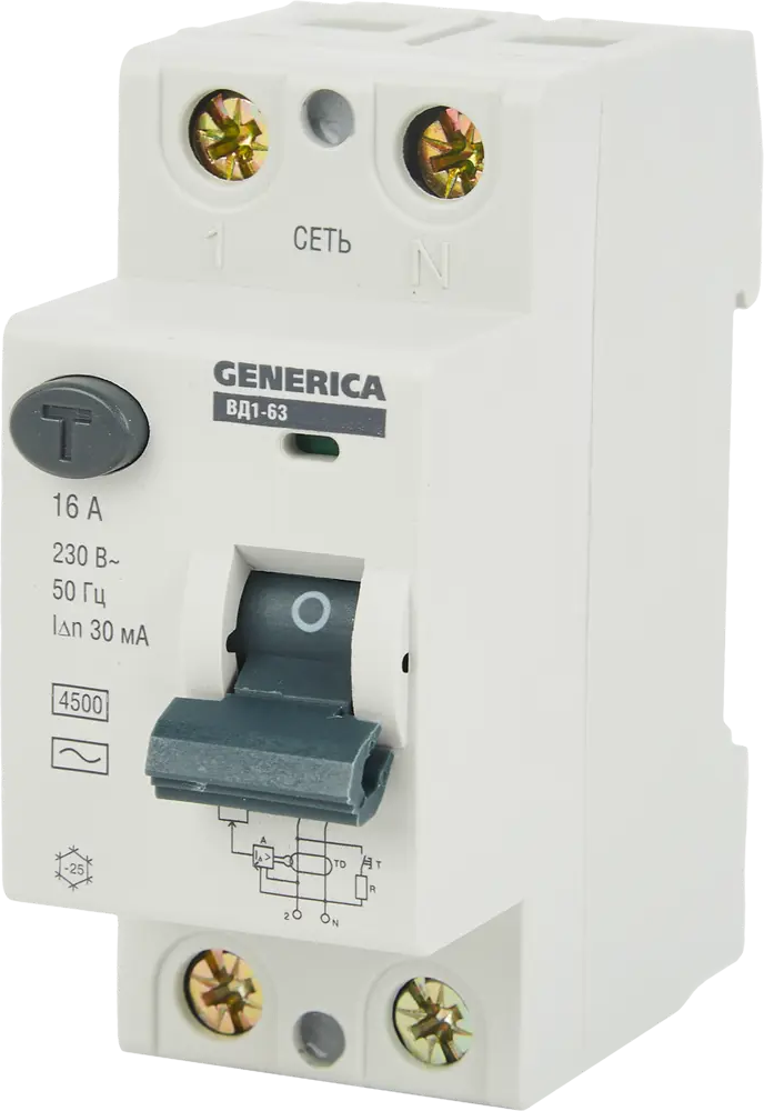 УЗО Generica ВД1-63 — защита от токов утечки и короткого замыкания 84798339