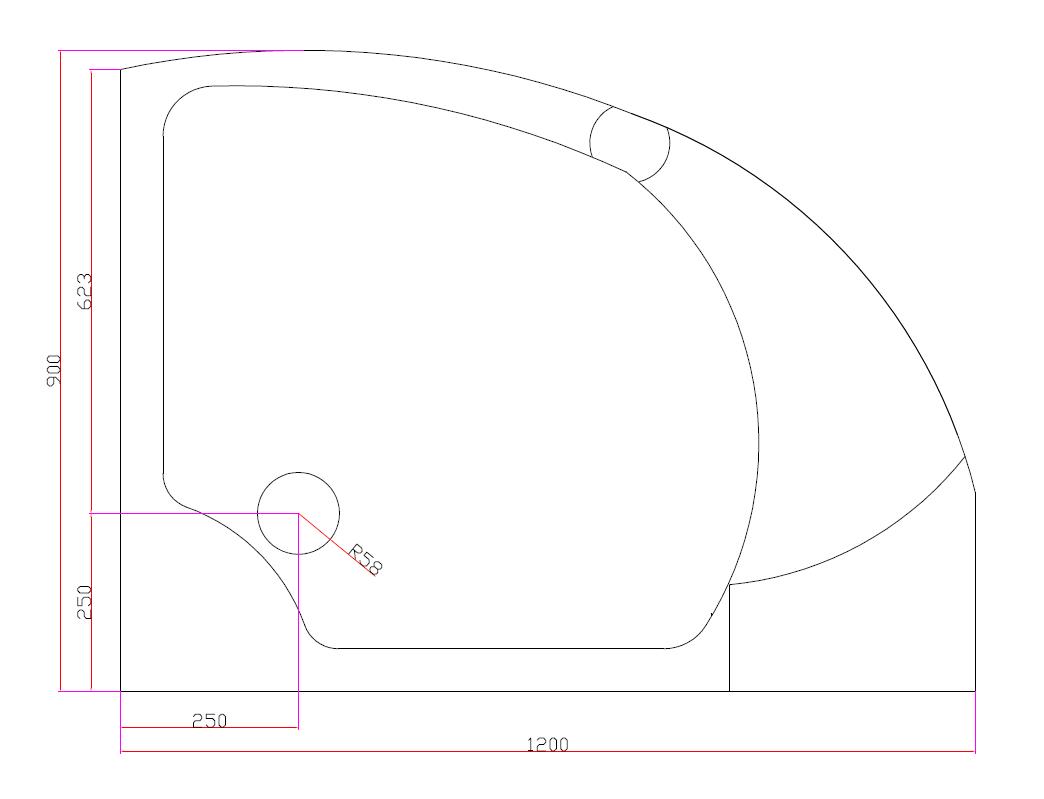 Акриловый поддон CEZARES TRAY-A-TRIUMPH-RH-120/90-15-W-L  - Вид №1