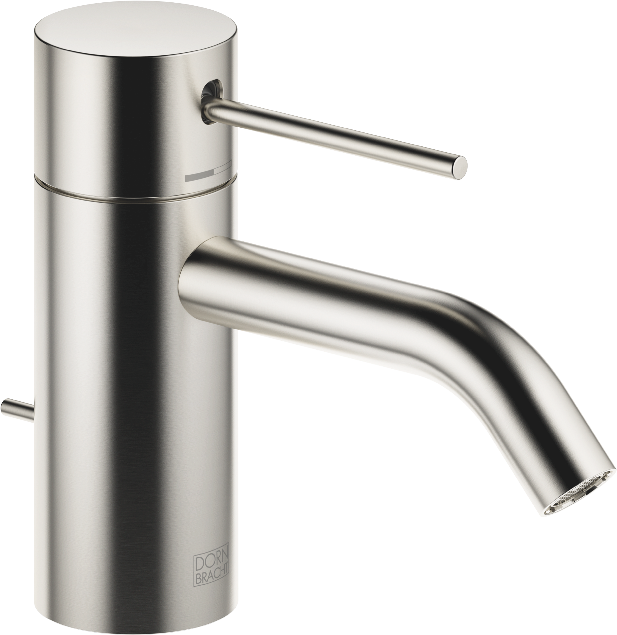 META  SLIM Смеситель для раковины, однорычажный, со сливным клапаном - матовая платина