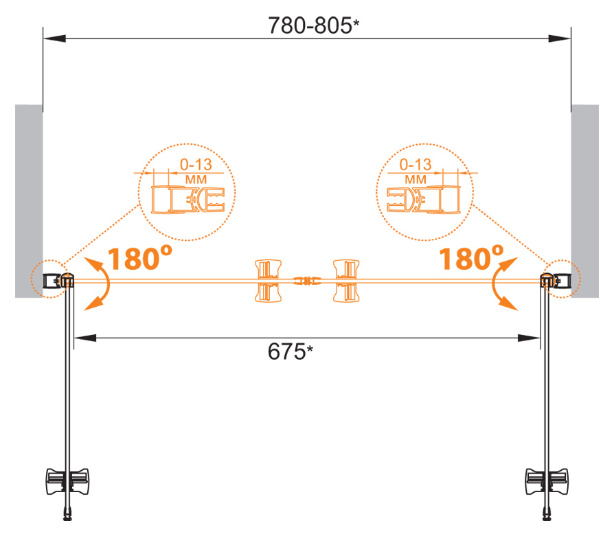 Душевая дверь в нишу CEZARES ECO-O-B-2-90-C-Cr - Вид №7