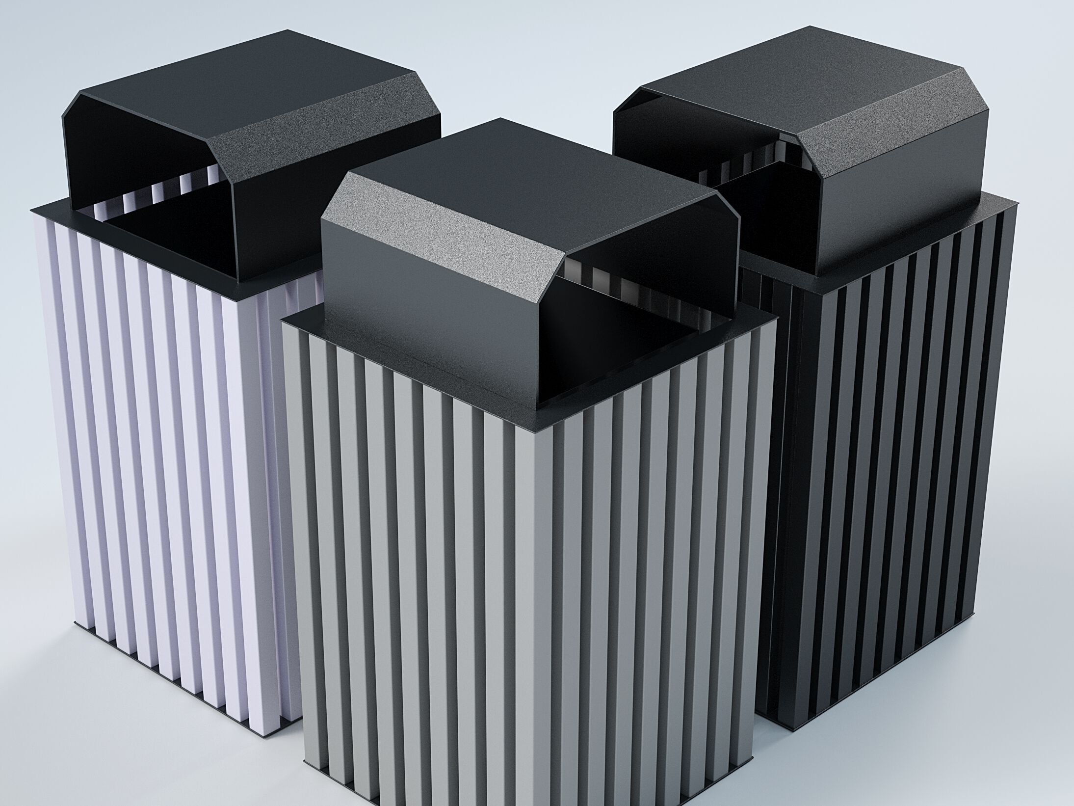 Стальная стойка для мусора с крышкой для наружного использования CITYSì Elodie ARCH-00082255