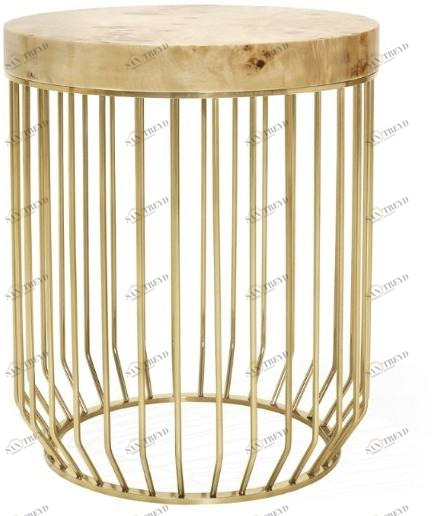 ANA ROQUE INTERIORS Высокий журнальный столик с металлическим каркасом и деревянной столешницей Luxury sun-id-1500507