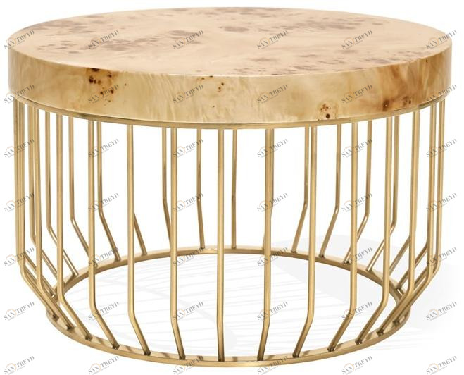 ANA ROQUE INTERIORS Низкий стол с металлическим каркасом и деревянной столешницей Luxury sun-id-1404941