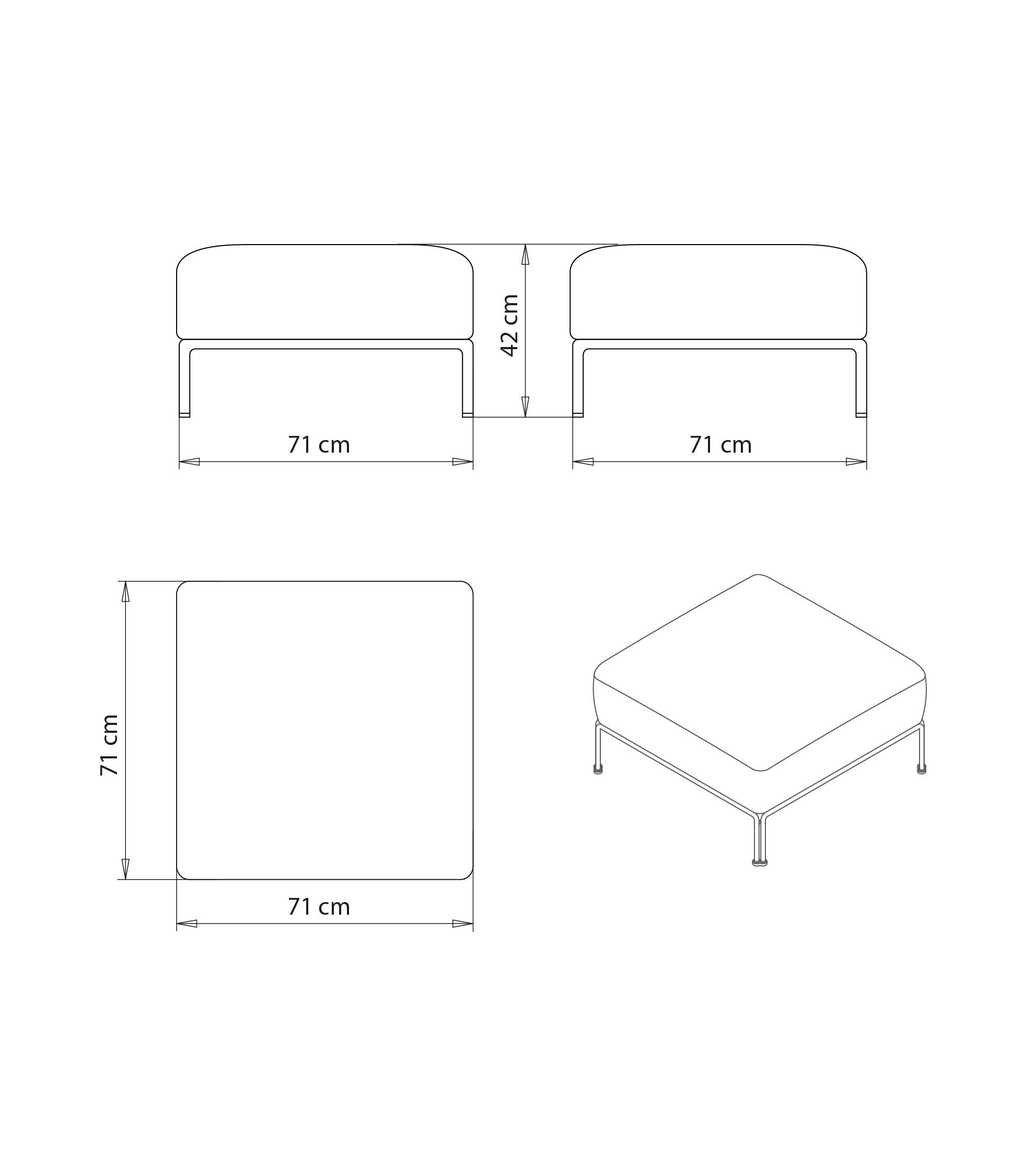 Квадратный пуф Et al ARCH-00037671 - Вид №4