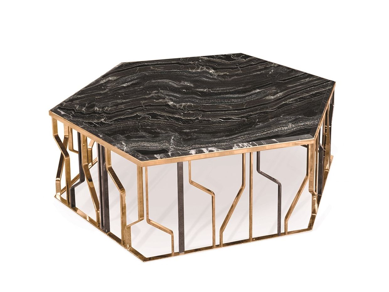 Мраморный шестиугольный журнальный столик Longhi Loveluxe ARCH-00060295 - Вид №6