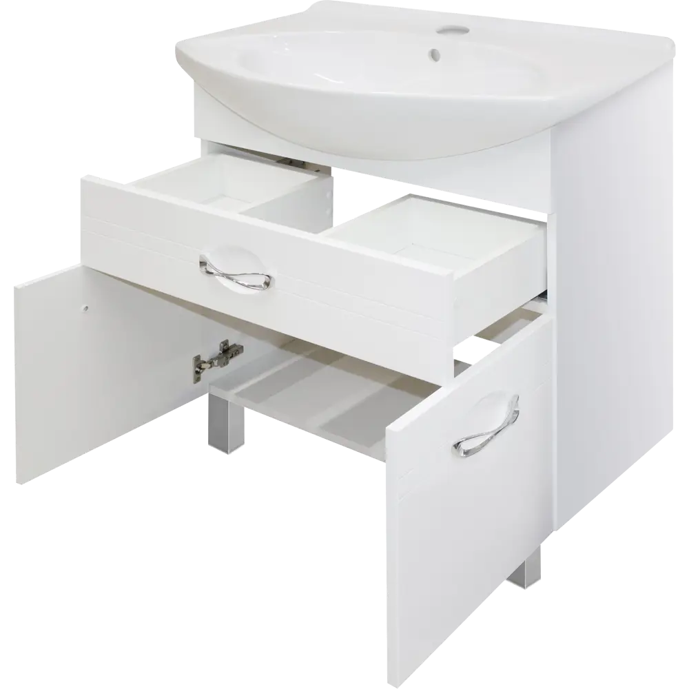 Тумба под раковину напольная Sanflor «Палермо» 75 см цвет белый STLM-2089046 - Вид №1