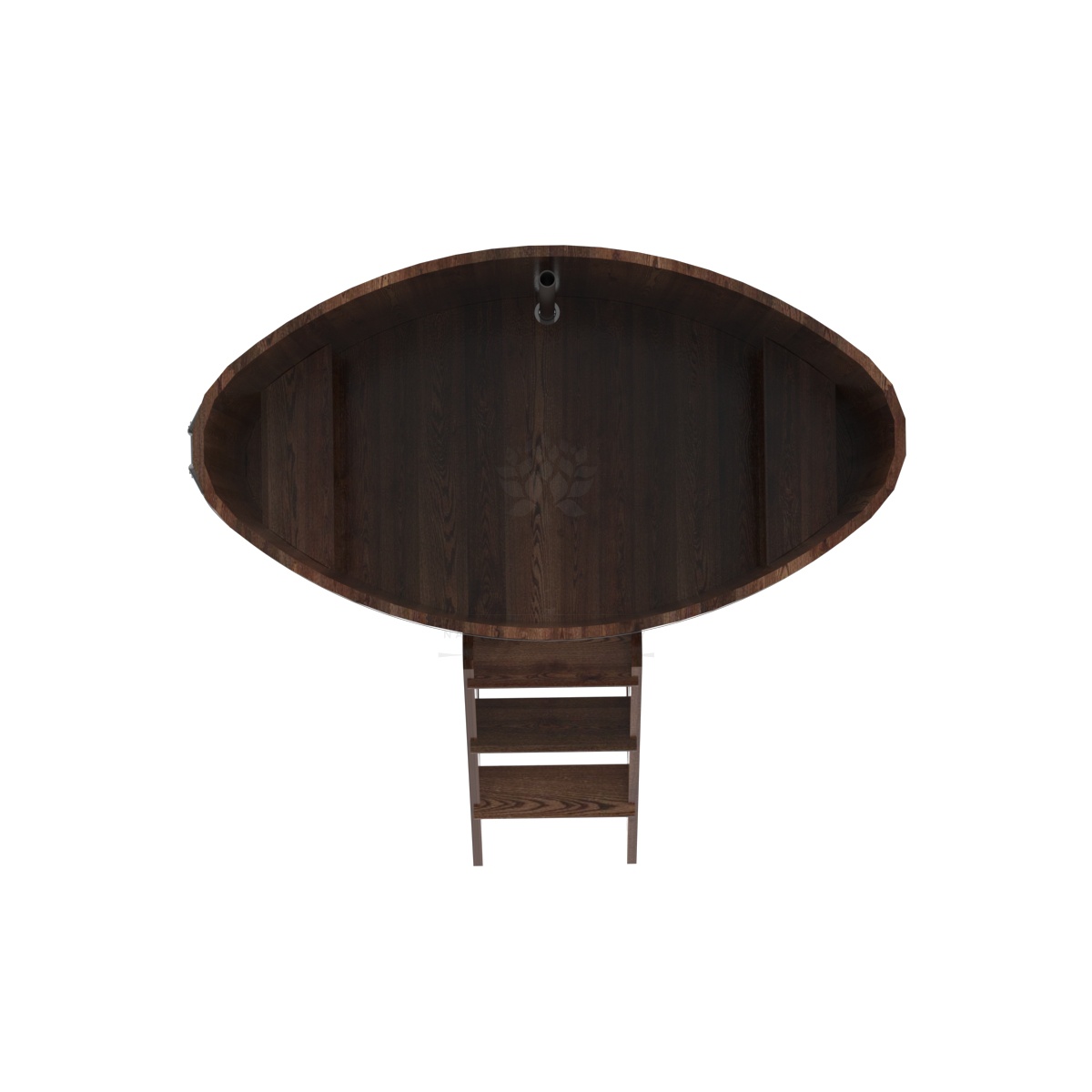 1163 Купель овальная из лиственницы 0,92х1,66х1,2 морёная премиум Alyarus  - Вид №4