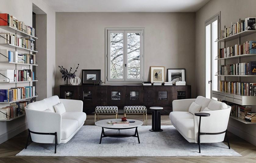 arflex Низкий круглый мраморный журнальный столик с журнальной полкой Cradle sun-id-1501038 - Вид №5