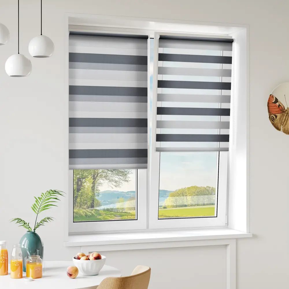 Штора рулонная день-ночь Порто 160x175 см серая MIAMOZA STLM-2162892 - Вид №2