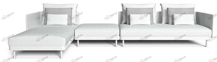 Talenti Модульный садовый диван из ткани с шезлонгом Slam sun-id-1481810