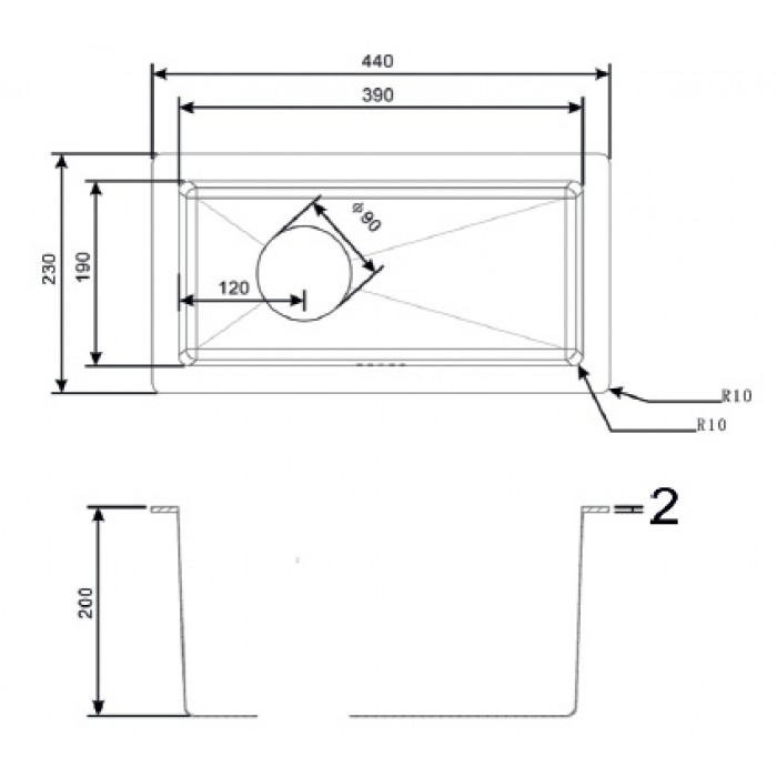 Zorg ZL R-230440 Мойка кухонная прямоугольная Zorg  - Вид №2