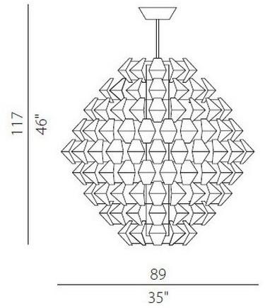 PANZERI Подвесной светильник из металла Agave L 3101 - Вид №7
