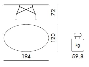 Овальный обеденный стол из керамогранита Kartell GLOSSY ARCH-00030518 - Вид №13