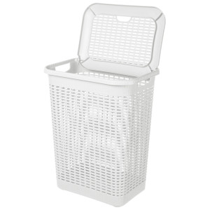 86864186 Корзина для белья цвет белый Корзина для белья 30 л STLM-0072156 ECONOVA