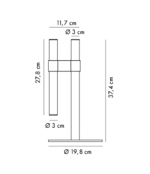 Светодиодная настольная лампа из боросиликатного стекла и металла AXOLIGHT Paralela ARCH-00024748 - Вид №4