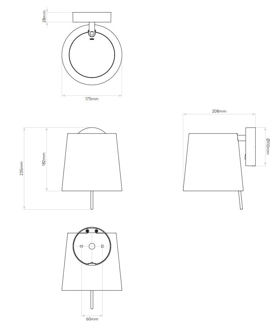 Регулируемый светодиодный настенный светильник из ткани Astro Lighting Mitsu ARCH-00063861 - Вид №26