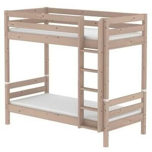 Кровать Flexa Classic высокая двухъярусная с прямой лестницей, коричневая, 190 см