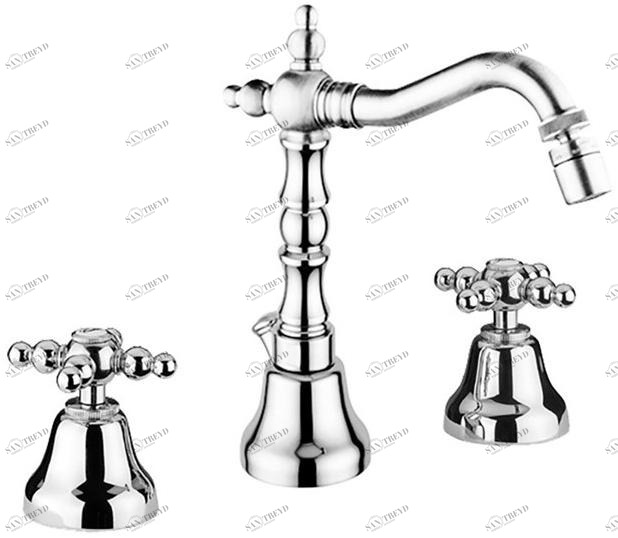 Rubinetteria Giulini Смеситель для биде для столешницы с 3 отверстиями и поворотным изливом Parigi 7345a