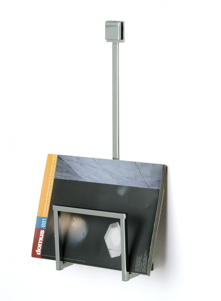 772OZIO(08) Stil Haus, стойка под журналы квадратной формы, цвет хром 