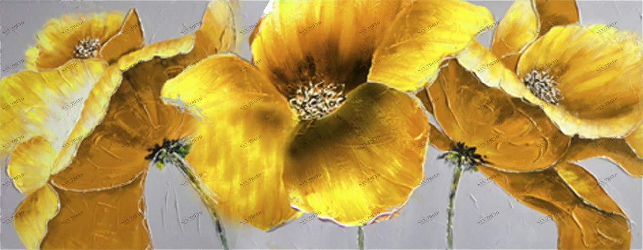 Картина на холсте 70х140 см "Желтая орхидея" EVENHOME КАРТИНЫ МАСЛОМ 129812 Желтый 