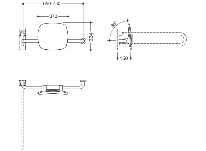 805.51.926R поддержка спины HEWI Stützen  - Вид №1