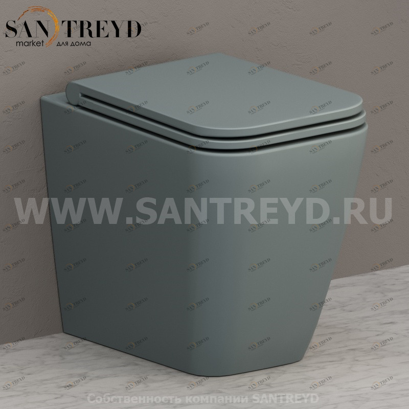 ST004BL Приставной унитаз напольный Синий Ceramica Globo STONE Италия